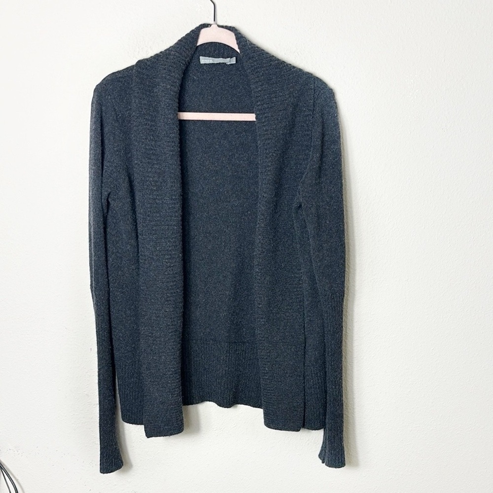 Vince Cashmere Wool Blend‎ Open Cardigan dark grey size S